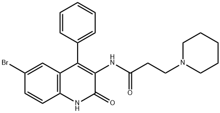 N-(6-bromo-2-oxo-4-phenyl-1,2-dihydroquinolin-3-yl)-3-(piperidin-1-yl)propanamide Structural