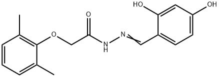 N'-[(E)-(2,4-dihydroxyphenyl)methylidene]-2-(2,6-dimethylphenoxy)acetohydrazide Structural
