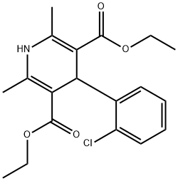 3,5-Pyridinedicarboxylicacid, 4-(2-chlorophenyl)-1,4-dihydro-2,6-dimethyl-, 3,5-diethyl ester Structural