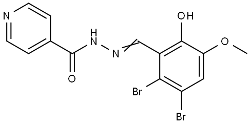 N'-[(E)-(2,3-dibromo-6-hydroxy-5-methoxyphenyl)methylidene]pyridine-4-carbohydrazide Structural