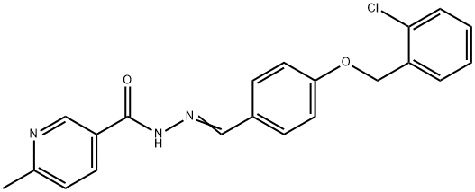 N'-[(Z)-{4-[(2-chlorobenzyl)oxy]phenyl}methylidene]-6-methylpyridine-3-carbohydrazide Structural