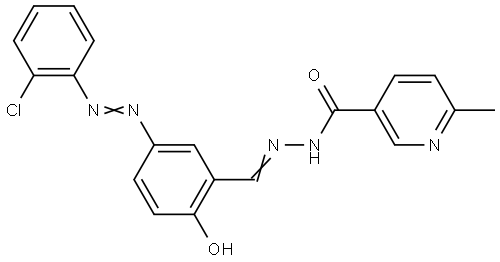 N'-[(Z)-{5-[(E)-(2-chlorophenyl)diazenyl]-2-hydroxyphenyl}methylidene]-6-methylpyridine-3-carbohydrazide Structural