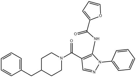 N-{4-[(4-benzylpiperidin-1-yl)carbonyl]-1-phenyl-1H-pyrazol-5-yl}furan-2-carboxamide Structural