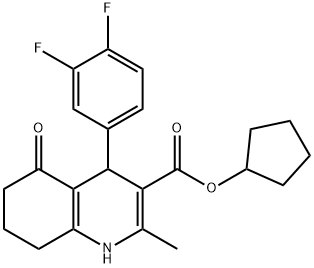 cyclopentyl 4-(3,4-difluorophenyl)-2-methyl-5-oxo-1,4,5,6,7,8-hexahydroquinoline-3-carboxylate Structural