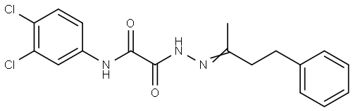 N-(3,4-dichlorophenyl)-2-oxo-2-[(2Z)-2-(4-phenylbutan-2-ylidene)hydrazinyl]acetamide Structural