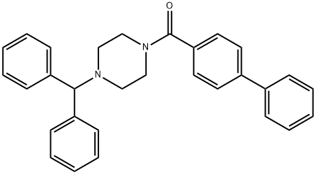 biphenyl-4-yl[4-(diphenylmethyl)piperazin-1-yl]methanone Structural
