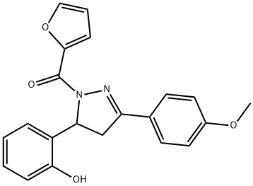 furan-2-yl[5-(2-hydroxyphenyl)-3-(4-methoxyphenyl)-4,5-dihydro-1H-pyrazol-1-yl]methanone Structural