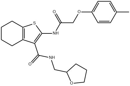 N-((tetrahydrofuran-2-yl)methyl)-2-(2-(p-tolyloxy)acetamido)-4,5,6,7-tetrahydrobenzo[b]thiophene-3-carboxamide Structural