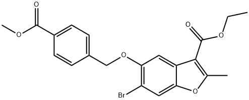 ethyl 6-bromo-5-((4-(methoxycarbonyl)benzyl)oxy)-2-methylbenzofuran-3-carboxylate Structural