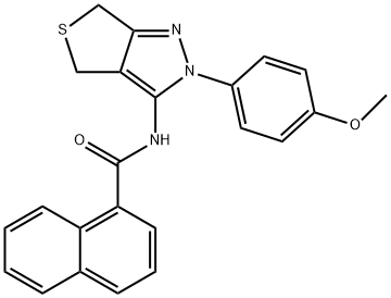 N-(2-(4-methoxyphenyl)-2,6-dihydro-4H-thieno[3,4-c]pyrazol-3-yl)-1-naphthamide Structural