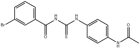 N-{[4-(acetylamino)phenyl]carbamothioyl}-3-bromobenzamide Structural