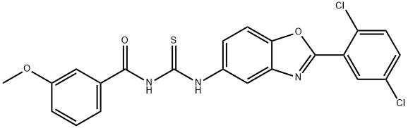 N-{[2-(2,5-dichlorophenyl)-1,3-benzoxazol-5-yl]carbamothioyl}-3-methoxybenzamide Structural