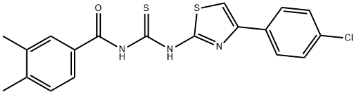 N-{[4-(4-chlorophenyl)-1,3-thiazol-2-yl]carbamothioyl}-3,4-dimethylbenzamide Structural