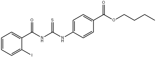butyl 4-({[(2-iodophenyl)carbonyl]carbamothioyl}amino)benzoate Structural