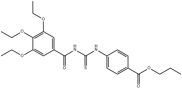 propyl 4-({[(3,4,5-triethoxyphenyl)carbonyl]carbamothioyl}amino)benzoate Structural