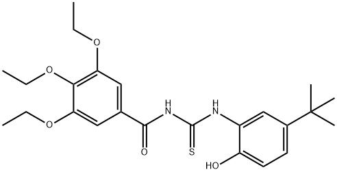 N-[(5-tert-butyl-2-hydroxyphenyl)carbamothioyl]-3,4,5-triethoxybenzamide Structural