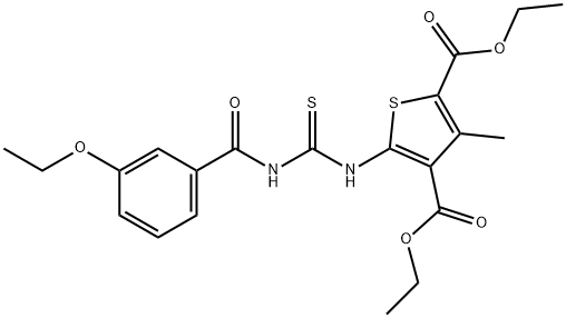 diethyl 5-({[(3-ethoxyphenyl)carbonyl]carbamothioyl}amino)-3-methylthiophene-2,4-dicarboxylate Structural
