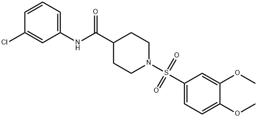 N-(3-chlorophenyl)-1-[(3,4-dimethoxyphenyl)sulfonyl]piperidine-4-carboxamide Structural