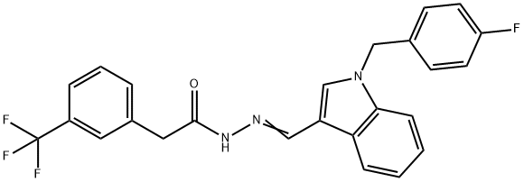 N'-{(E)-[1-(4-fluorobenzyl)-1H-indol-3-yl]methylidene}-2-[3-(trifluoromethyl)phenyl]acetohydrazide Structural