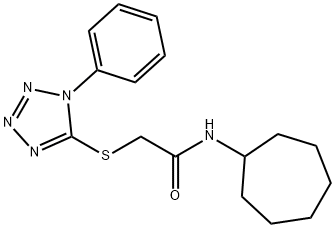 N-cycloheptyl-2-[(1-phenyl-1H-tetrazol-5-yl)sulfanyl]acetamide Structural