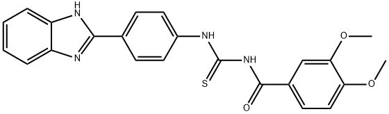 N-{[4-(1H-benzimidazol-2-yl)phenyl]carbamothioyl}-3,4-dimethoxybenzamide Structural