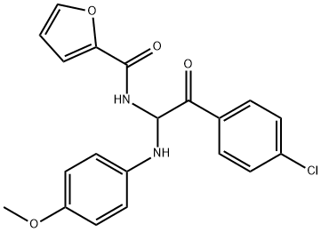 N-[2-(4-chlorophenyl)-1-(4-methoxyanilino)-2-oxoethyl]furan-2-carboxamide Structural