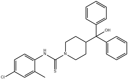 N-(4-chloro-2-methylphenyl)-4-[hydroxy(diphenyl)methyl]piperidine-1-carbothioamide Structural