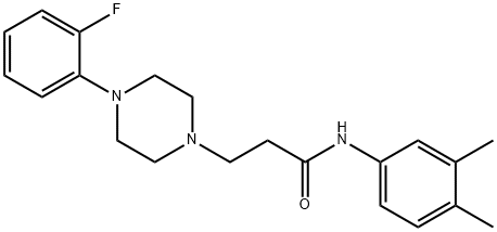 N-(3,4-dimethylphenyl)-3-[4-(2-fluorophenyl)-1-piperazinyl]propanamide Structural