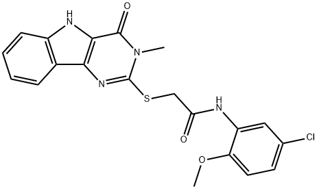 N-(5-chloro-2-methoxyphenyl)-2-((3-methyl-4-oxo-4,5-dihydro-3H-pyrimido[5,4-b]indol-2-yl)thio)acetamide Structural