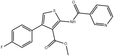 methyl 4-(4-fluorophenyl)-2-[(pyridin-3-ylcarbonyl)amino]thiophene-3-carboxylate Structural