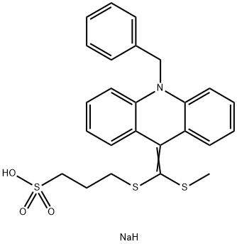 sodium 3-{[(10-benzyl-9,10-dihydroacridin-9-ylidene)(methylsulfanyl)methyl]sulfanyl}propane-1-sulfonic acid Structural
