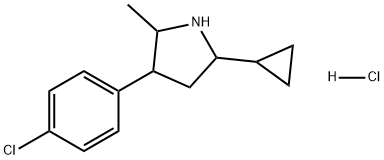 Pyrrolidine, 3-(4-chlorophenyl)-5-cyclopropyl-2-methyl-, hydrochloride (1:1) Structural