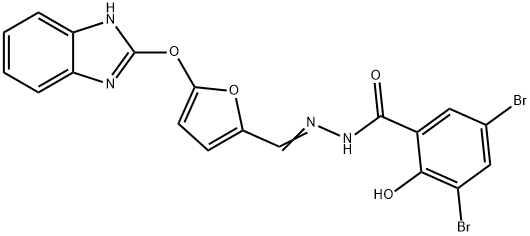 N'-{(E)-[5-(1H-benzimidazol-2-yloxy)furan-2-yl]methylidene}-3,5-dibromo-2-hydroxybenzohydrazide Structural