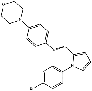 N-{(E)-[1-(4-bromophenyl)-1H-pyrrol-2-yl]methylidene}-4-(morpholin-4-yl)aniline Structural