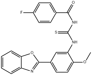 N-{[5-(1,3-benzoxazol-2-yl)-2-methoxyphenyl]carbamothioyl}-4-fluorobenzamide Structural