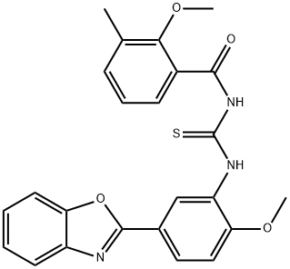 N-{[5-(1,3-benzoxazol-2-yl)-2-methoxyphenyl]carbamothioyl}-2-methoxy-3-methylbenzamide Structural