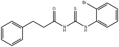 N-{[(2-bromophenyl)amino]carbonothioyl}-3-phenylpropanamide Structural