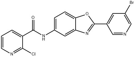 N-[2-(5-bromopyridin-3-yl)-1,3-benzoxazol-5-yl]-2-chloropyridine-3-carboxamide Structural
