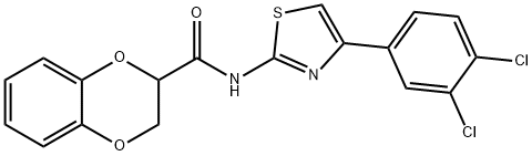 N-(4-(3,4-dichlorophenyl)thiazol-2-yl)-2,3-dihydrobenzo[b][1,4]dioxine-2-carboxamide Structural