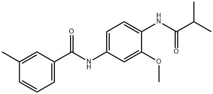 N-[4-(isobutyrylamino)-3-methoxyphenyl]-3-methylbenzamide Structural