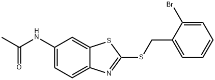 N-{2-[(2-bromobenzyl)sulfanyl]-1,3-benzothiazol-6-yl}acetamide Structural