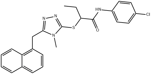 N-(4-chlorophenyl)-2-{[4-methyl-5-(naphthalen-1-ylmethyl)-4H-1,2,4-triazol-3-yl]sulfanyl}butanamide Structural