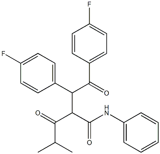 2-[1,2-Bis-(4-fluoro-phenyl)-2-oxo-ethyl]-4-methyl-3-oxo-pentanoic acid phenylamide Structural