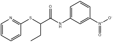 N-(3-nitrophenyl)-2-(pyridin-2-ylsulfanyl)butanamide Structural