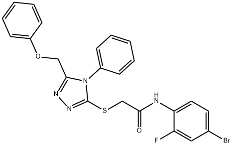 N-(4-bromo-2-fluorophenyl)-2-{[5-(phenoxymethyl)-4-phenyl-4H-1,2,4-triazol-3-yl]sulfanyl}acetamide Structural