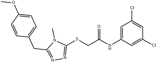 N-(3,5-dichlorophenyl)-2-{[5-(4-methoxybenzyl)-4-methyl-4H-1,2,4-triazol-3-yl]sulfanyl}acetamide Structural