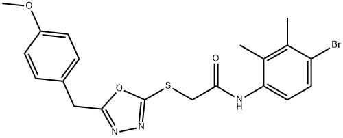 N-(4-bromo-2,3-dimethylphenyl)-2-{[5-(4-methoxybenzyl)-1,3,4-oxadiazol-2-yl]sulfanyl}acetamide Structural