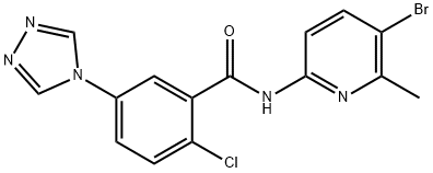 N-(5-bromo-6-methyl-2-pyridinyl)-2-chloro-5-(4H-1,2,4-triazol-4-yl)benzamide Structural