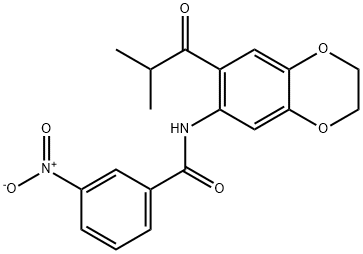 N-[7-(2-methylpropanoyl)-2,3-dihydro-1,4-benzodioxin-6-yl]-3-nitrobenzamide Structural