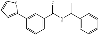N-(1-phenylethyl)-3-(thiophen-2-yl)benzamide Structural
